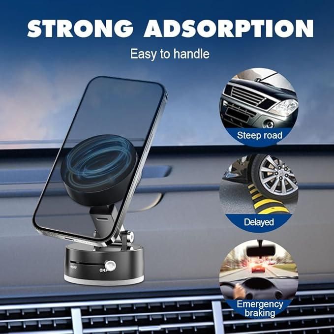 360° Vacuum Magnetic Suction Phone Holder – Rock-Solid Grip Anywhere 📱🧲