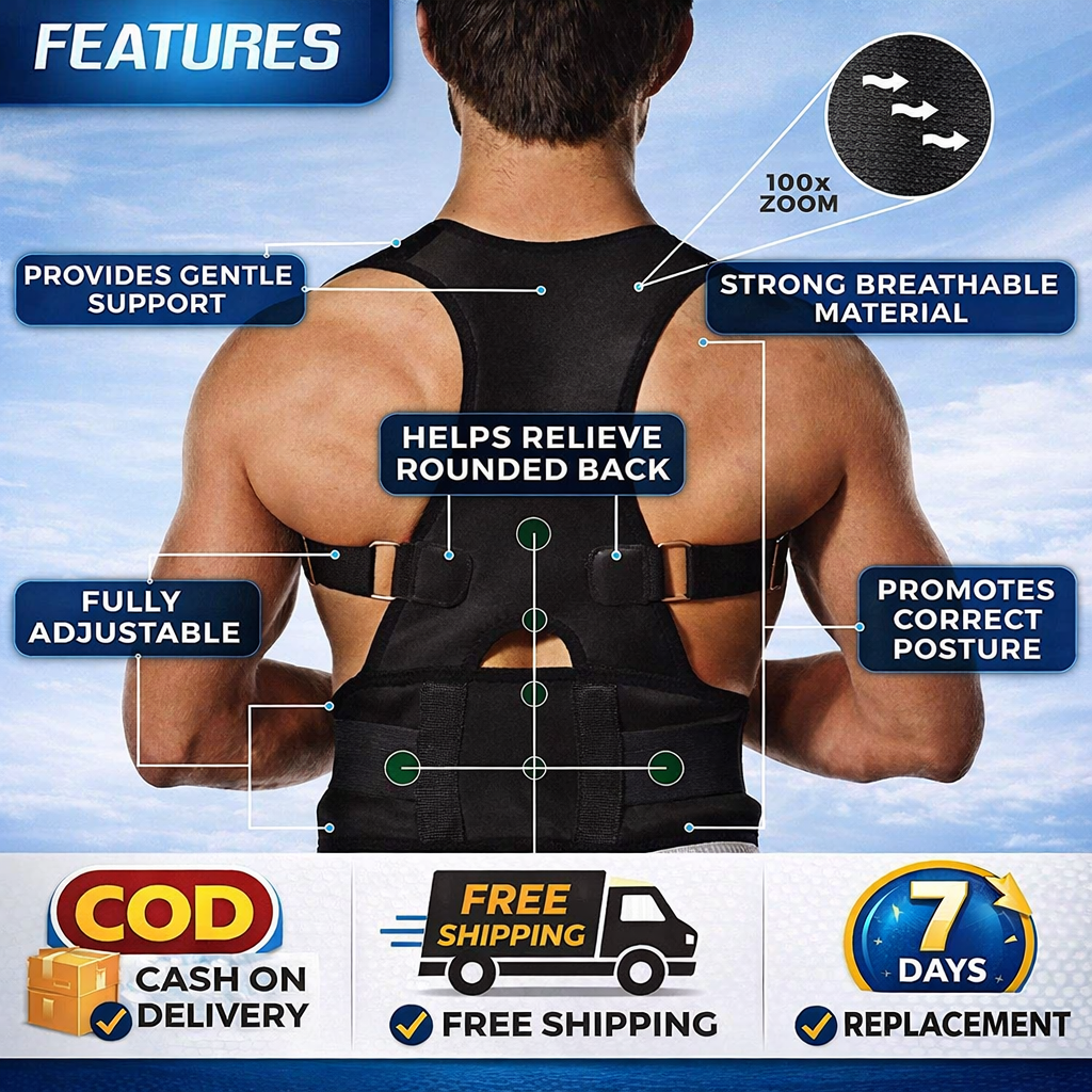 LuxTech™ Ergonomic Posture Corrector — Unisex Adjustable Spinal Support